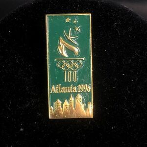 atlanta summer olympic games rectangle pin torch green skyline travel 1996 100 y